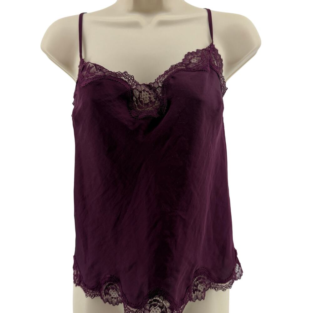 Victoria's Secret Burgundy Wine Camisole Lace Trim Size Xsmall